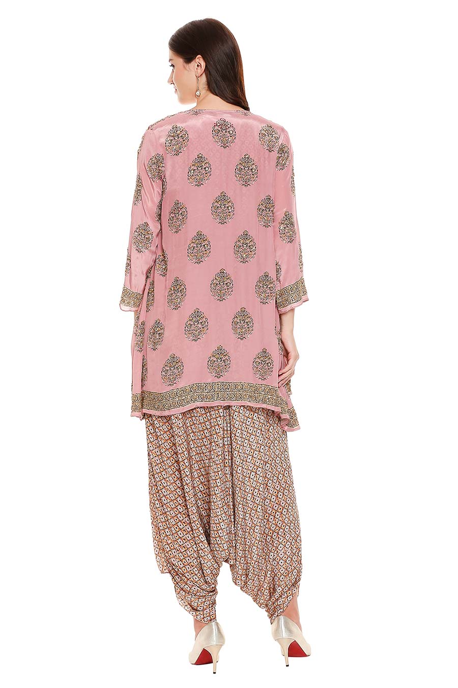 Pink Dhoti Jumpsuit with Jacket