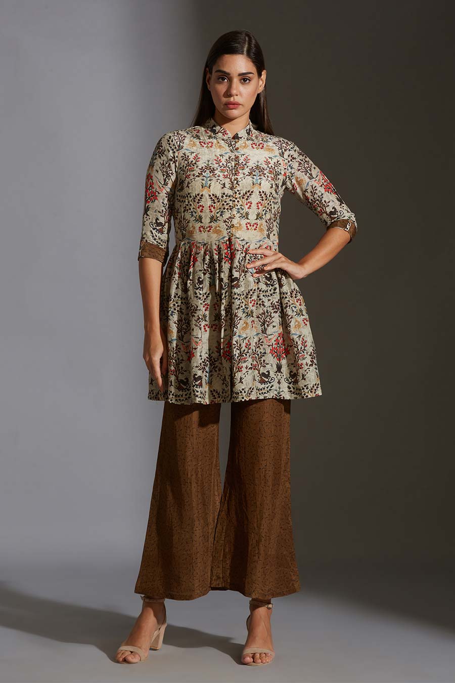 Printed Peplum Kurta & Pant Co-Ord Set