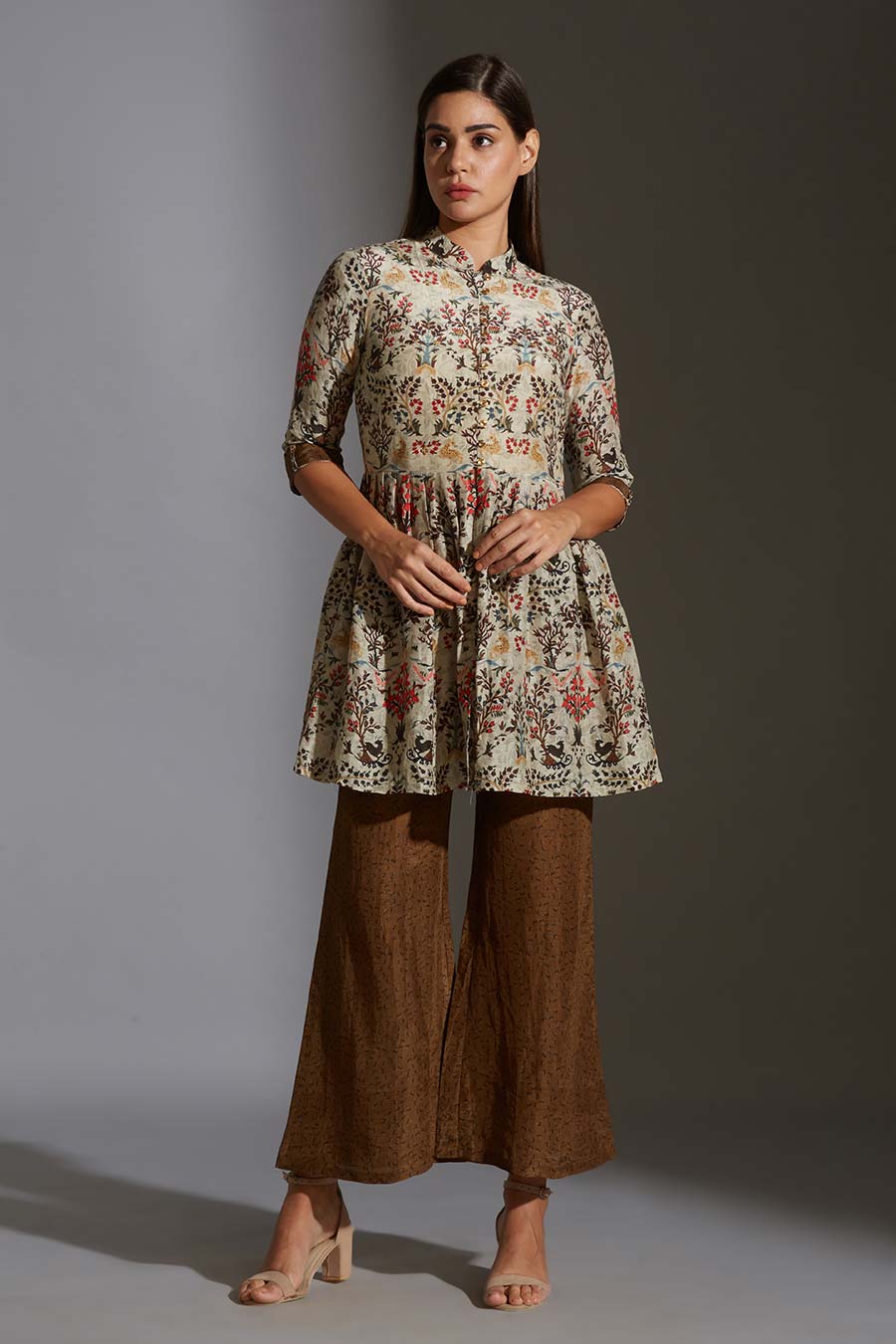 Printed Peplum Kurta & Pant Co-Ord Set