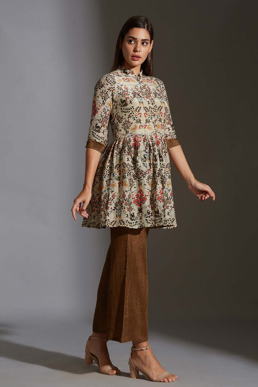 Printed Peplum Kurta & Pant Co-Ord Set