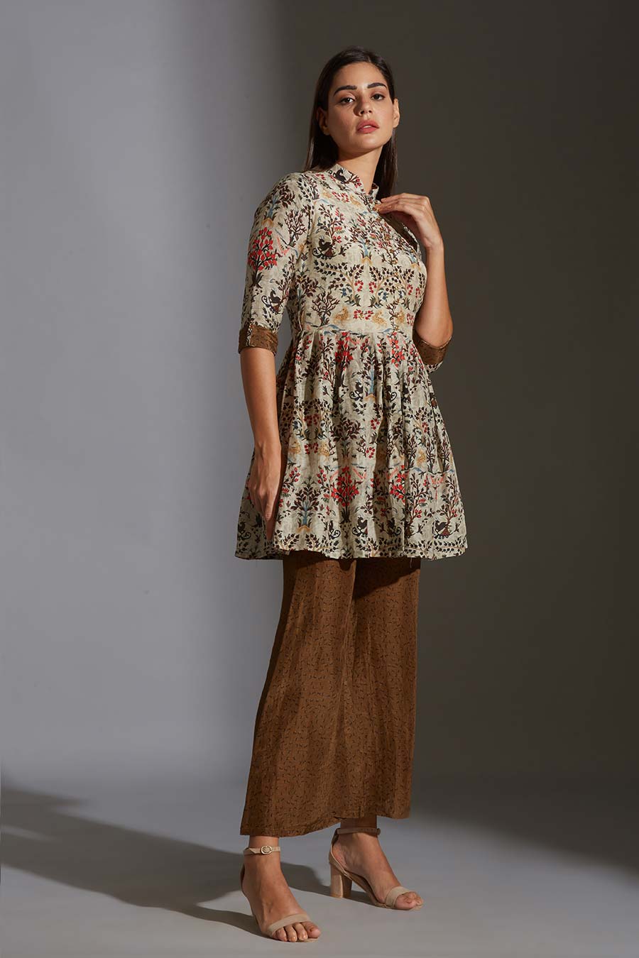 Printed Peplum Kurta & Pant Co-Ord Set