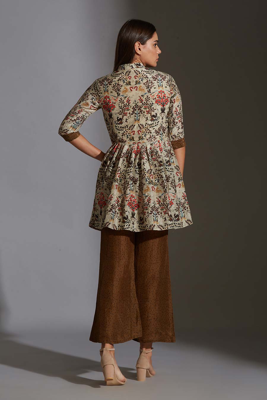 Printed Peplum Kurta & Pant Co-Ord Set