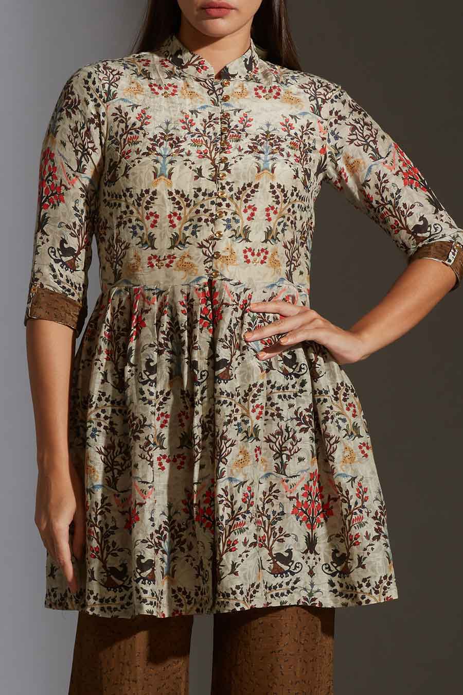 Printed Peplum Kurta & Pant Co-Ord Set