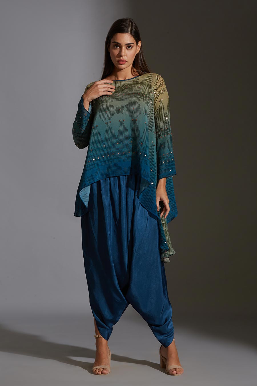 Asymmetric Tunic & Dhoti Pant Set