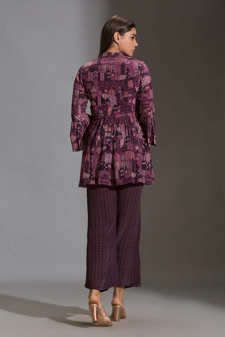 Puprle Printed Kurta & Pant Set