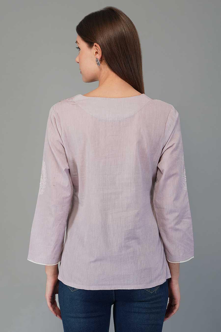 Gul Mauve Chikankari Top