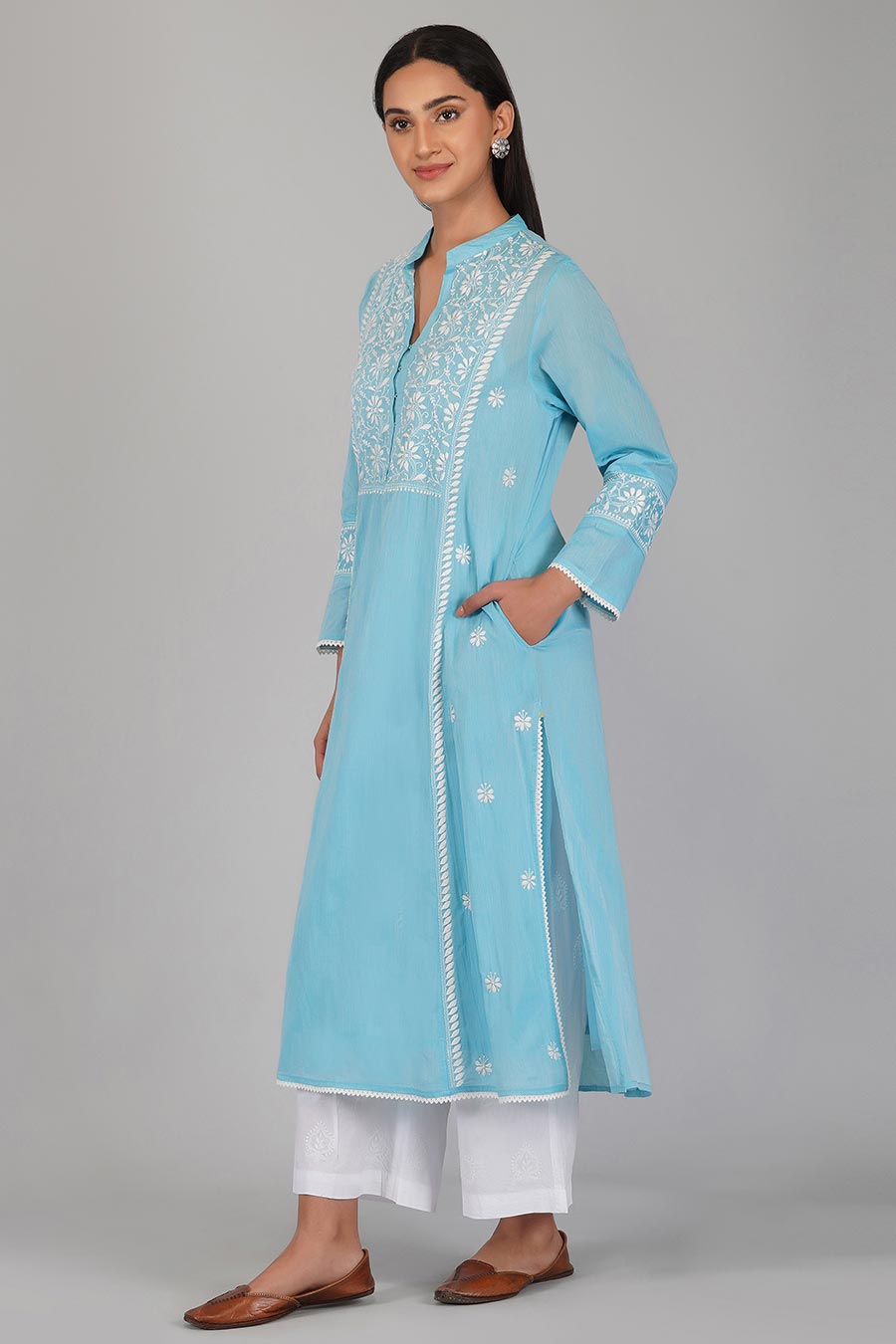 Garima Blue Chikankari Kurta