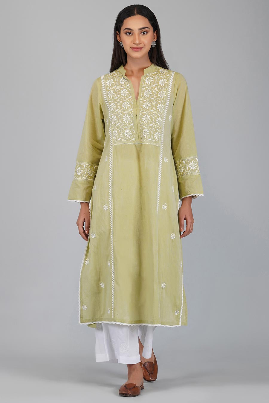 Garima Green Chikankari Kurta