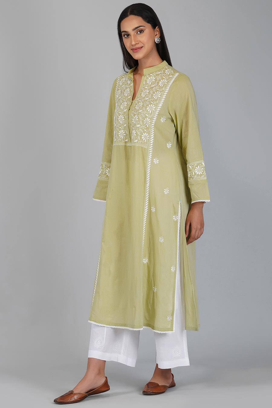 Garima Green Chikankari Kurta