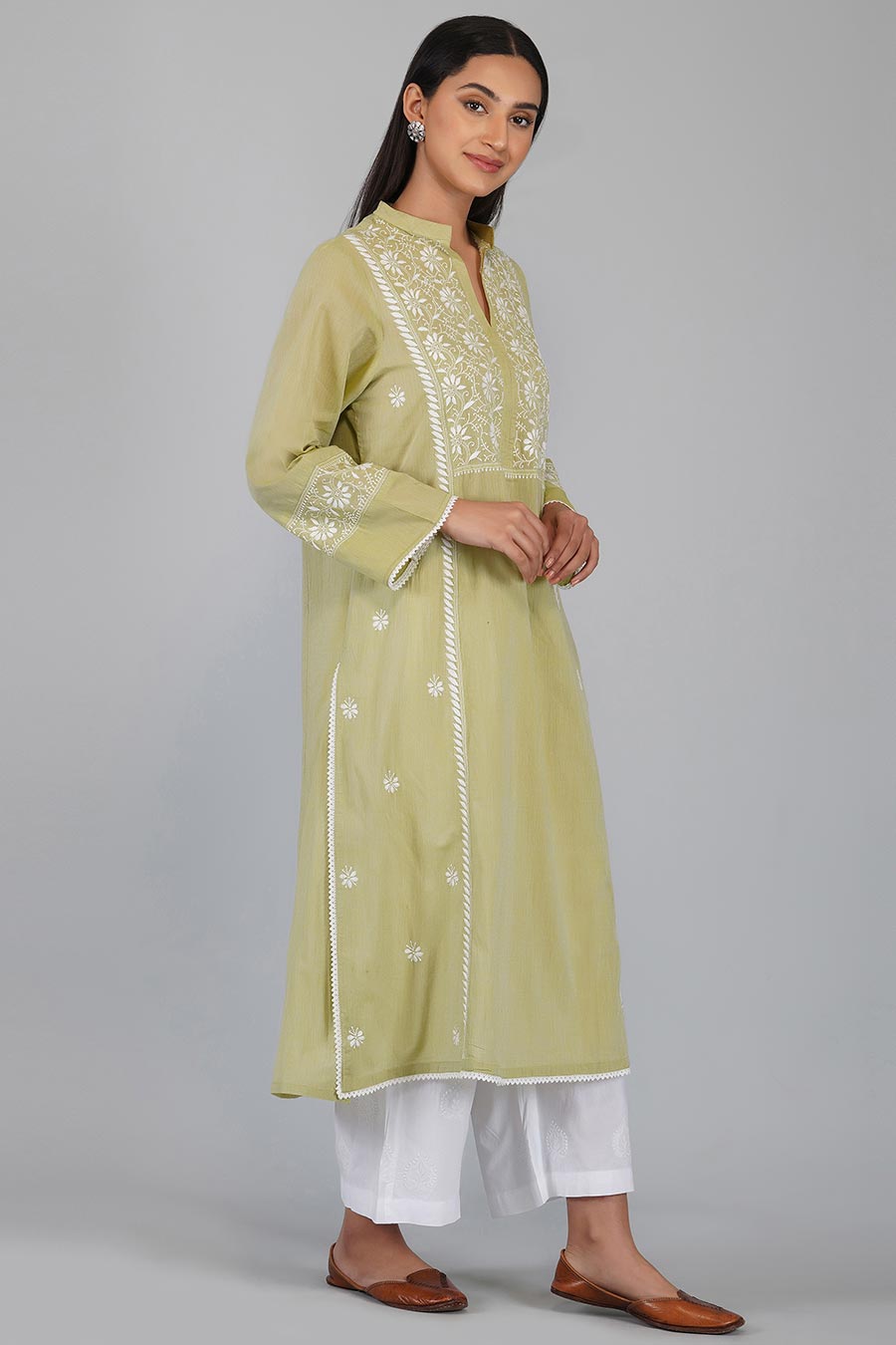 Garima Green Chikankari Kurta