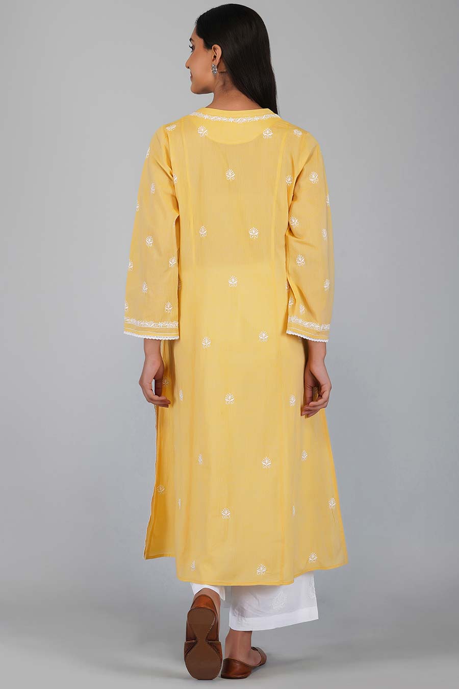 Gauhar Yellow Chikankari Kurta