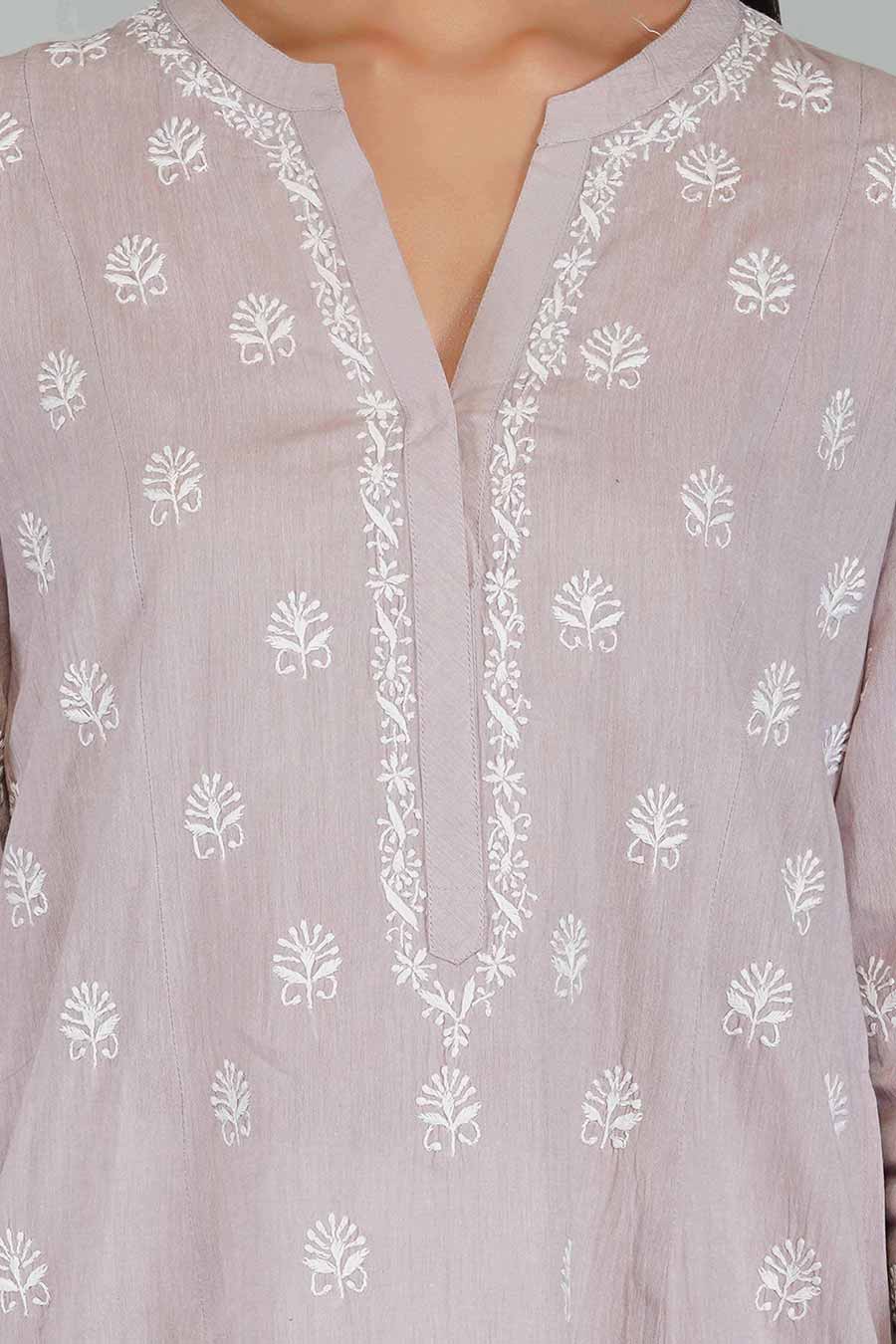 Gauhar Mauve Chikankari Kurta