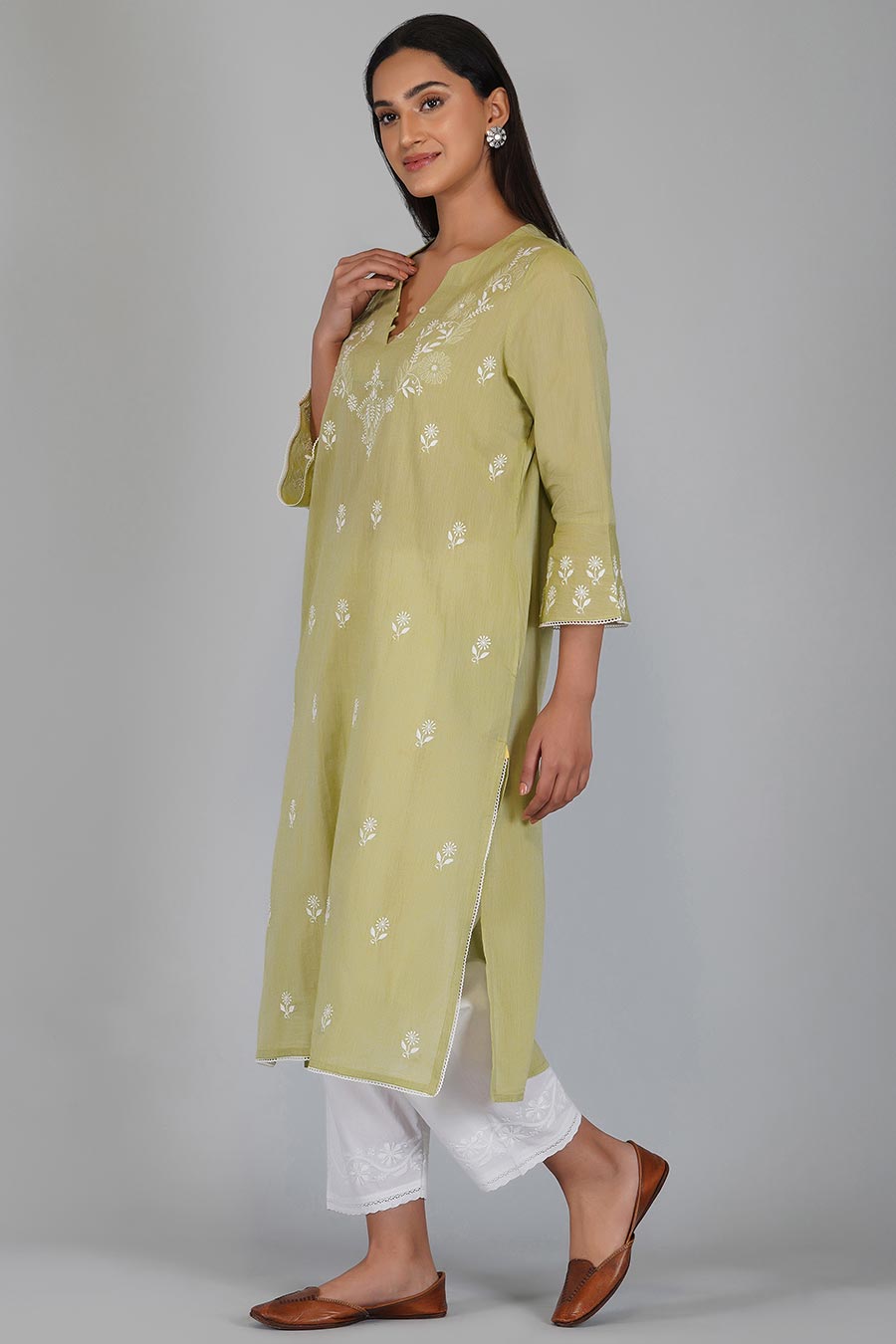 Geeti Green Chikankari Kurta