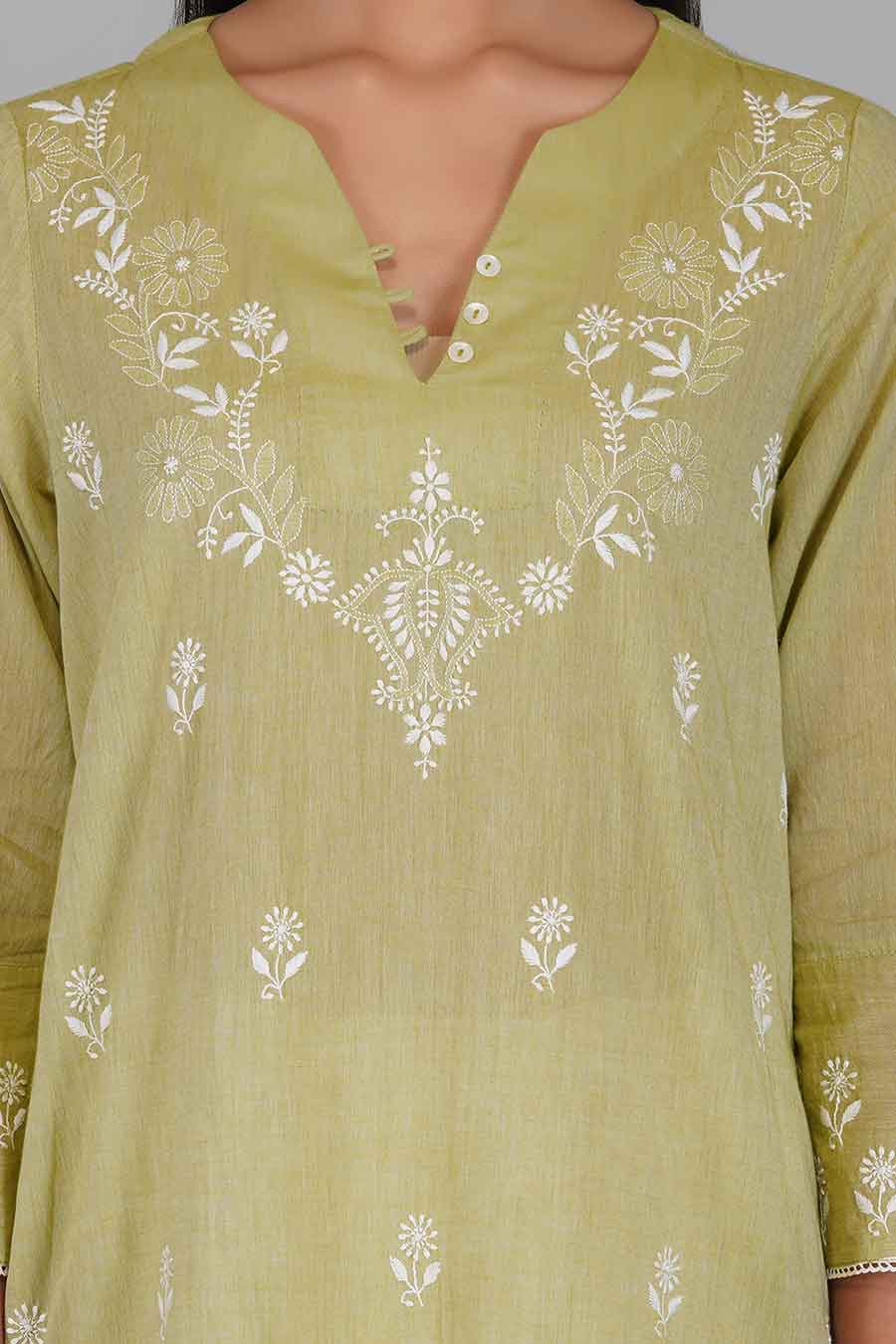 Geeti Green Chikankari Kurta