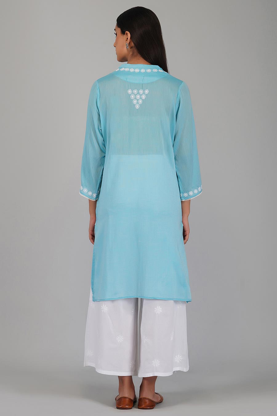 Ghazal Blue Chikankari Kurta