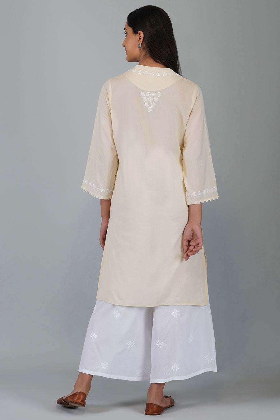 Ghazal Beige Chikankari Kurta