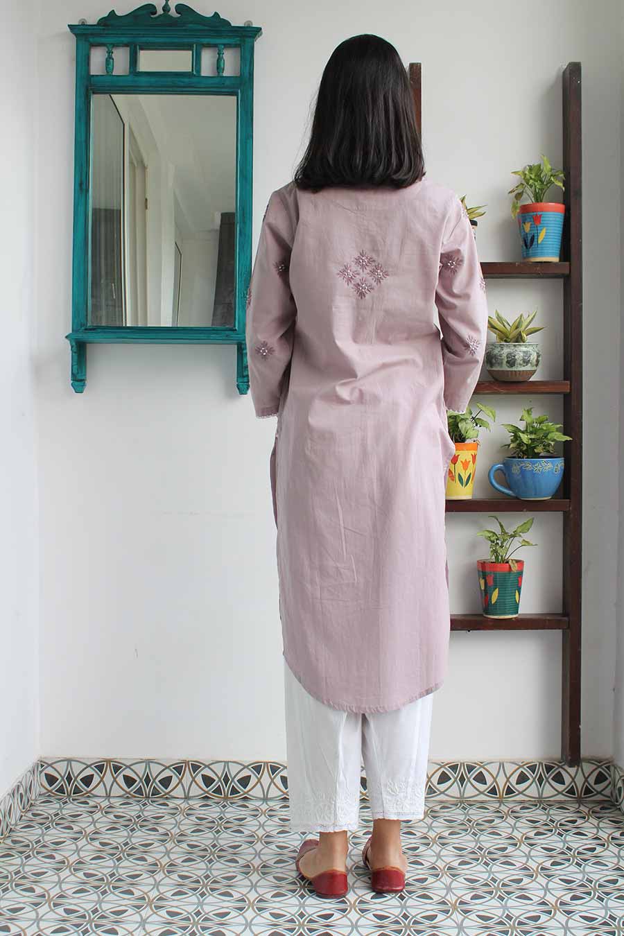 Mauve Chikankari Buta Kurta