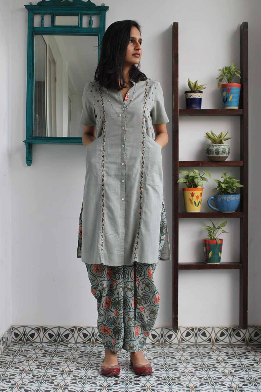 Sage Green Chikankari Kurta Set