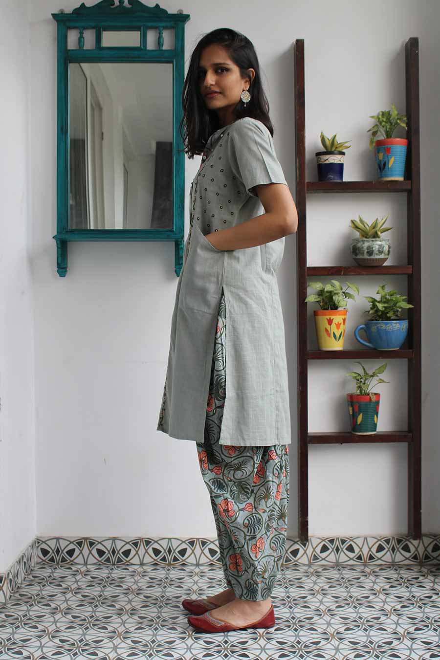 Sage Green Chikankari Kurta Set