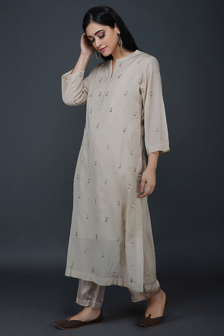 Badami Chikankari Kurta Set (Set of 3)