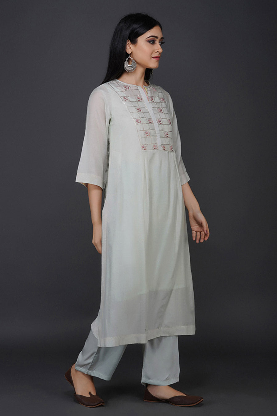 Pista Green Chikankari Kurta Set (Set of 3)