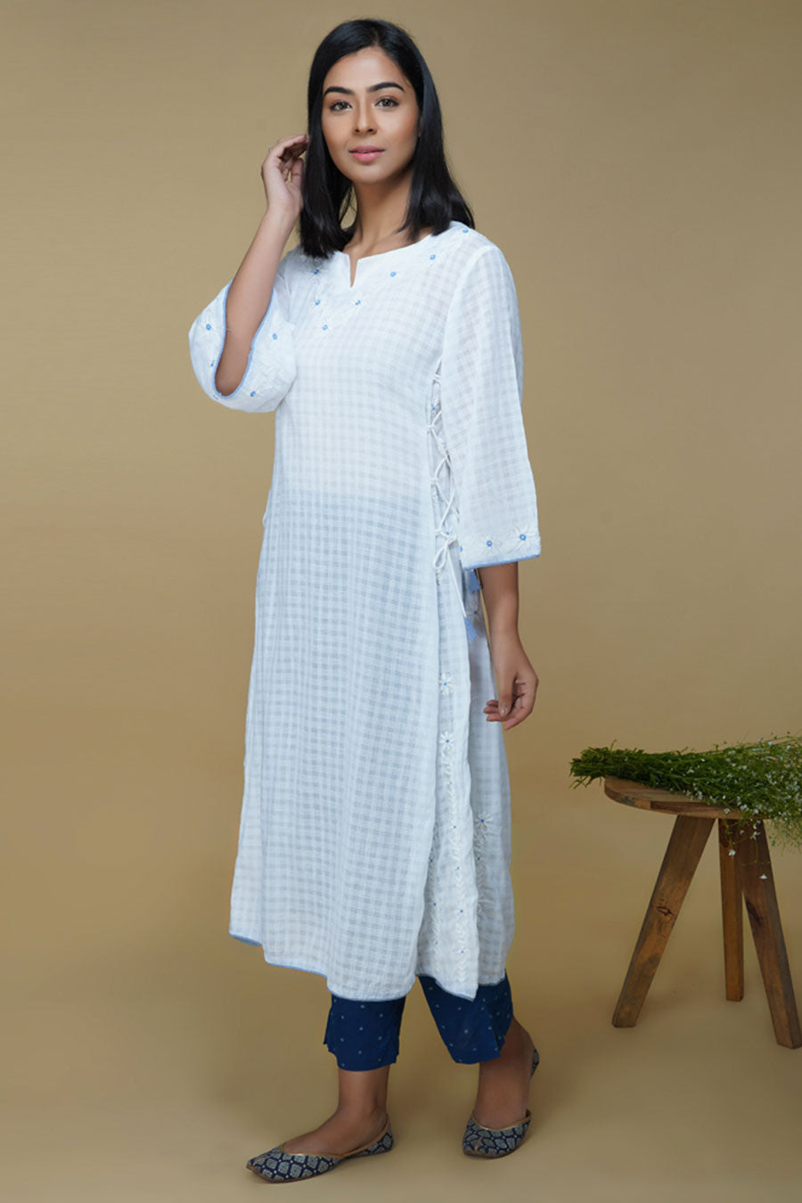 White Chikankari Embroidered Kurta