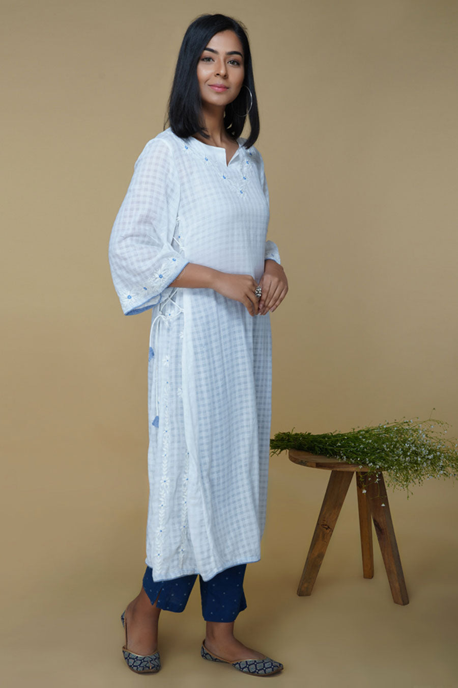 White Chikankari Embroidered Kurta