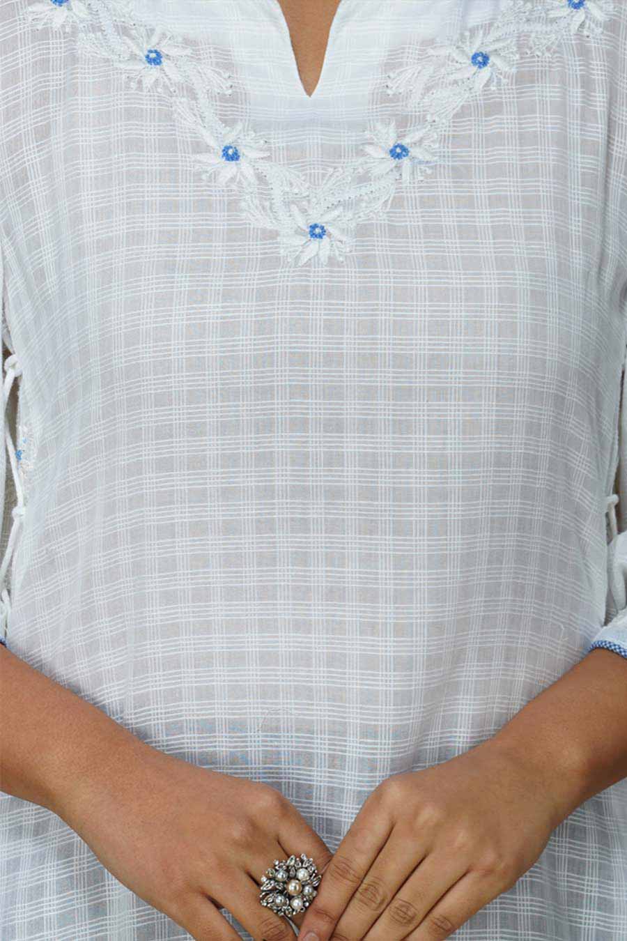 White Chikankari Embroidered Kurta