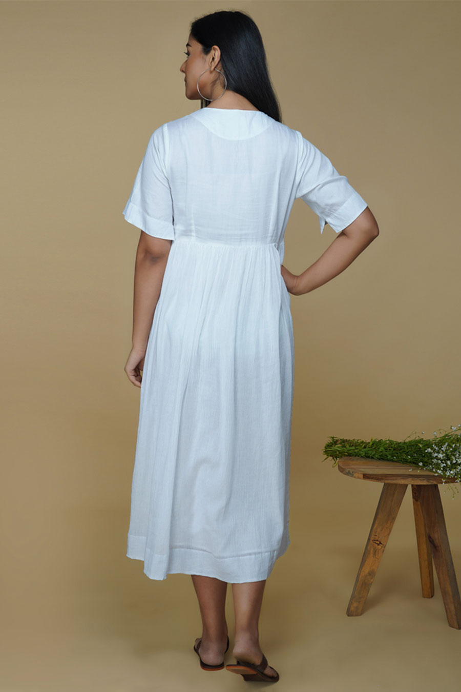 White Chikankari Embroidered Dress