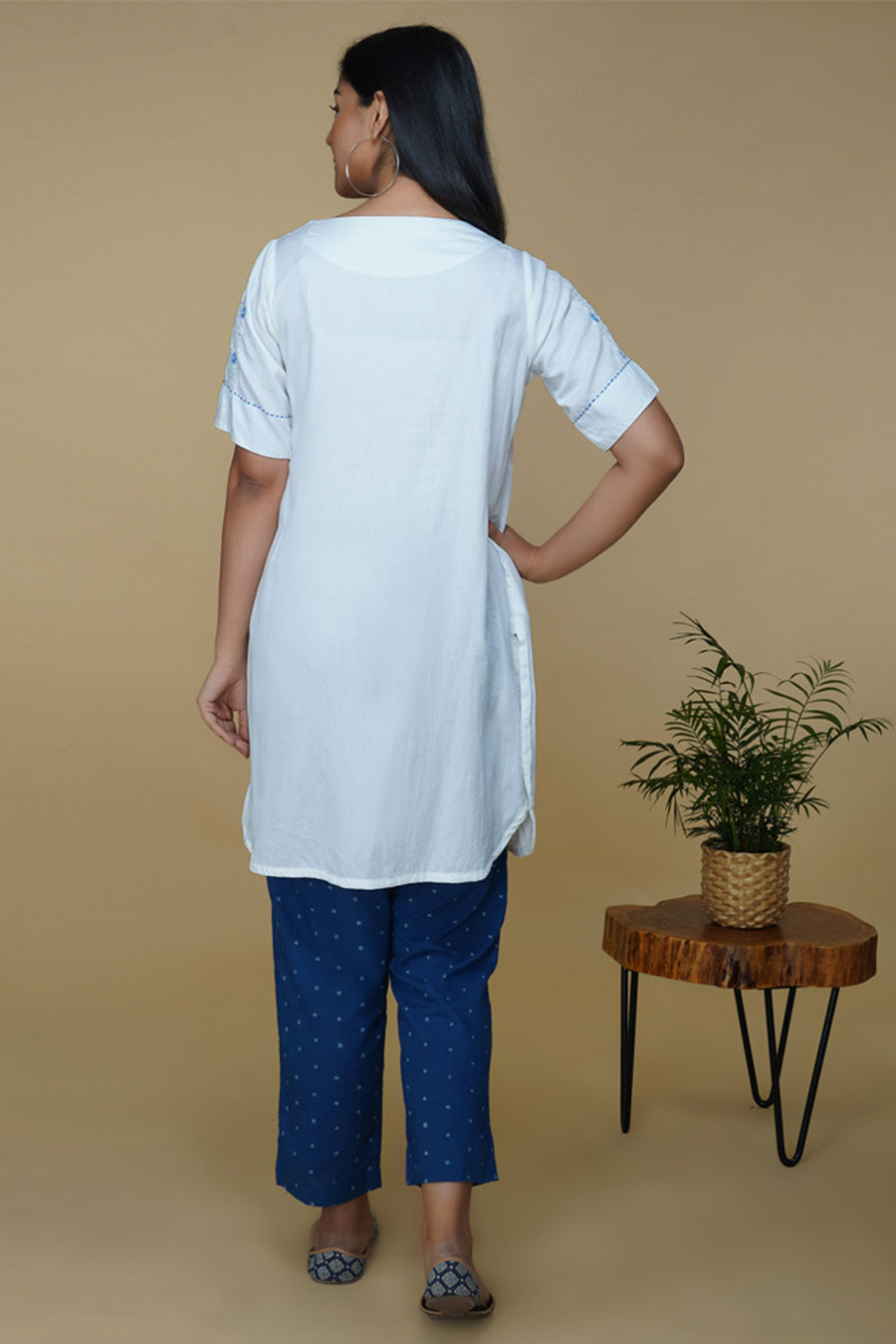 White Chikankari Hand Embroidered Tunic