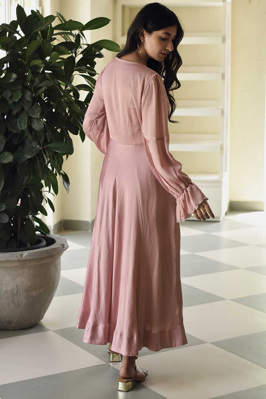 Peony Dream Embroidered Blush Pink Dress