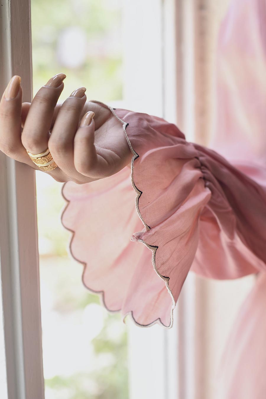 Peony Dream Embroidered Blush Pink Dress