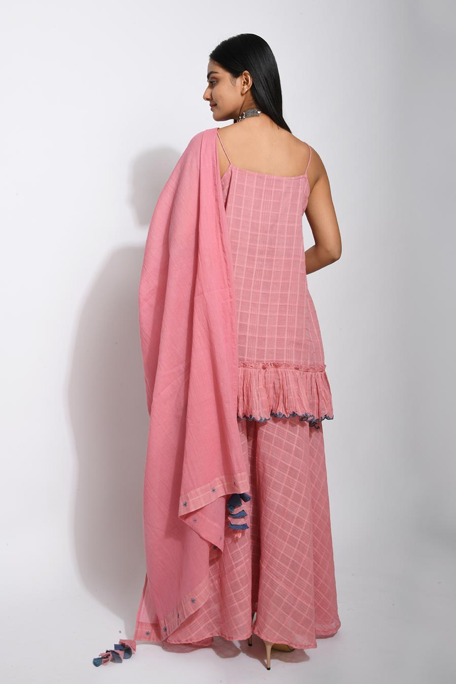 Flamingo Pink Kurta Set With Dupatta