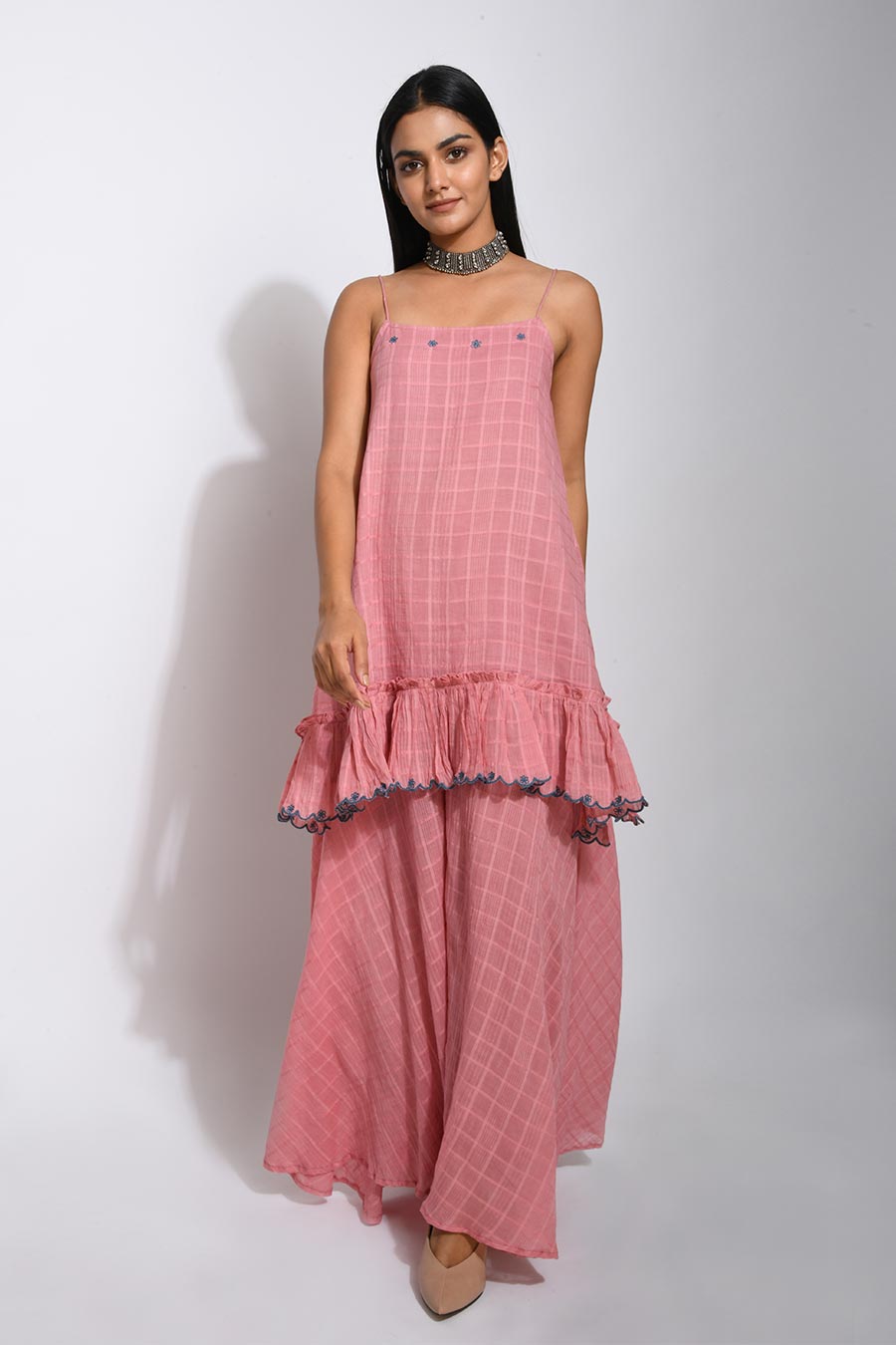 Flamingo Pink Kurta Set With Dupatta