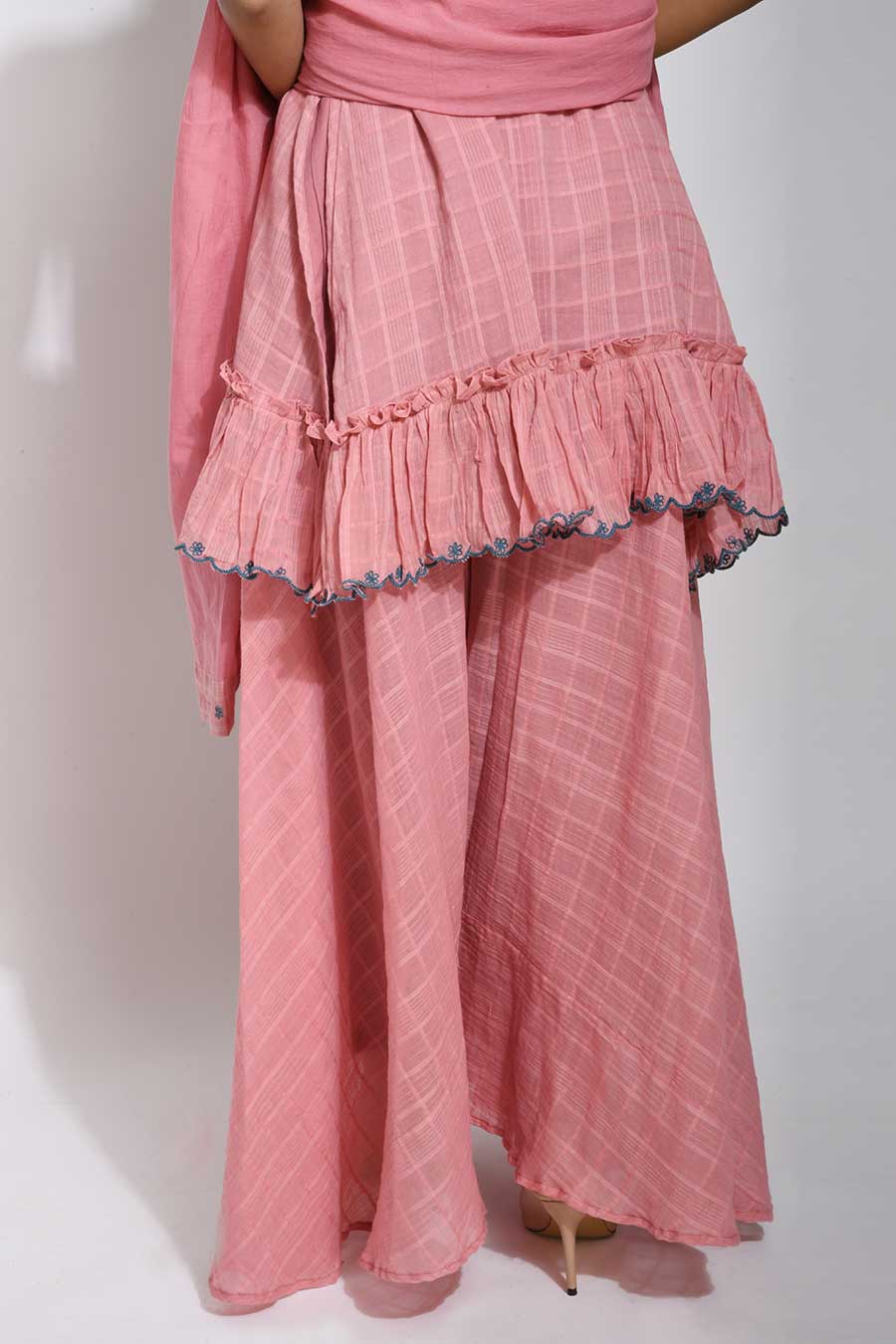 Flamingo Pink Kurta Set With Dupatta