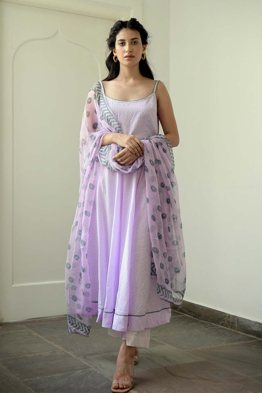Plum Orchid Lavender Kurta Set