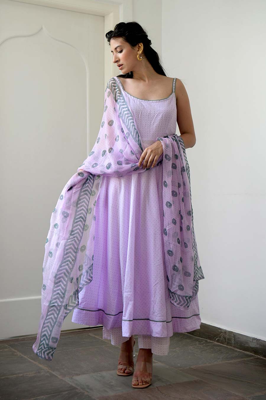 Plum Orchid Lavender Kurta Set
