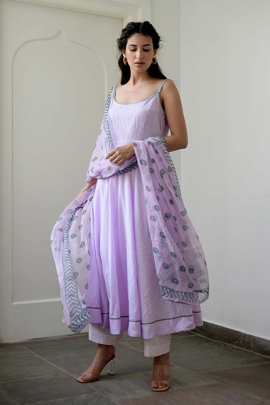 Plum Orchid Lavender Kurta Set