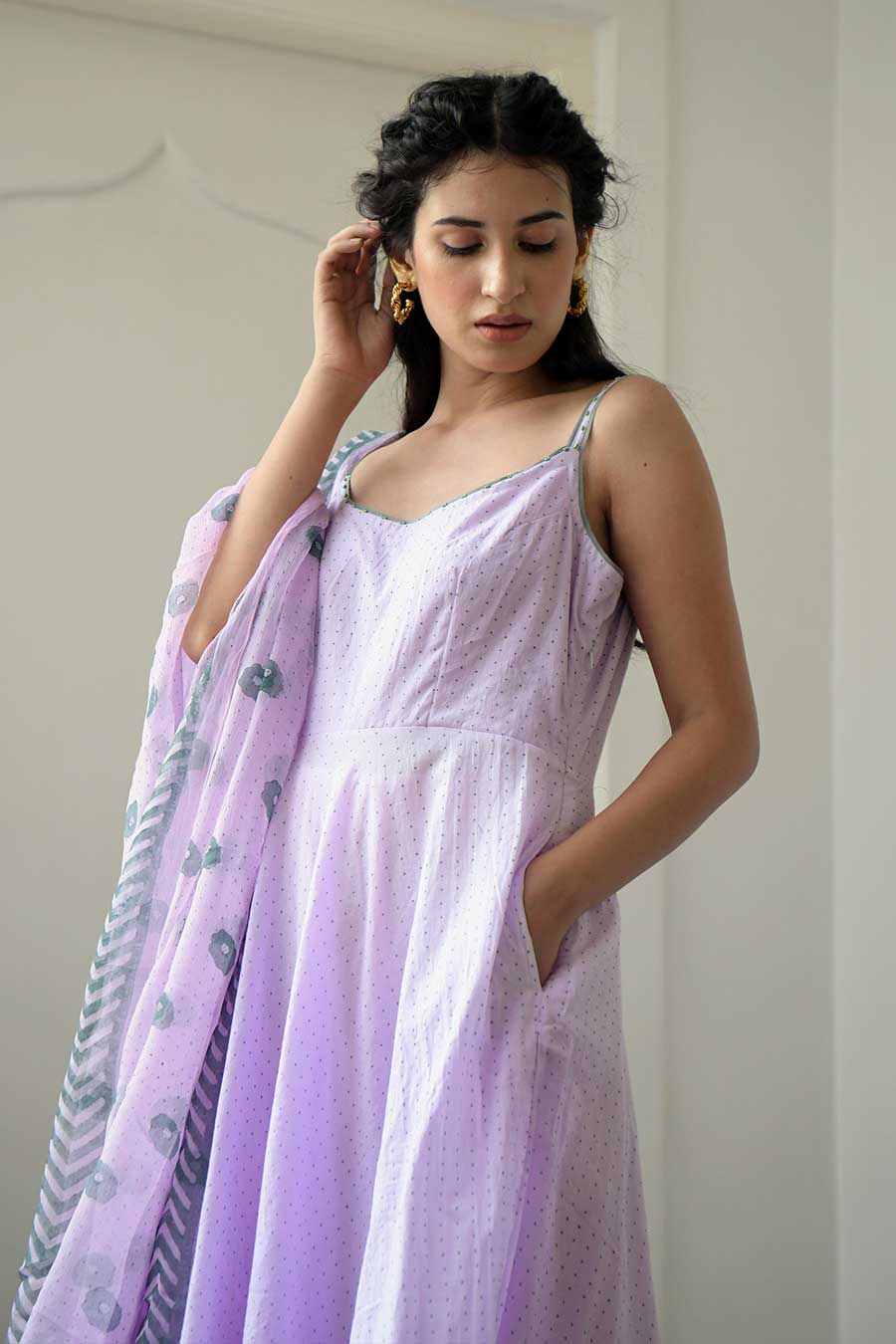 Plum Orchid Lavender Kurta Set