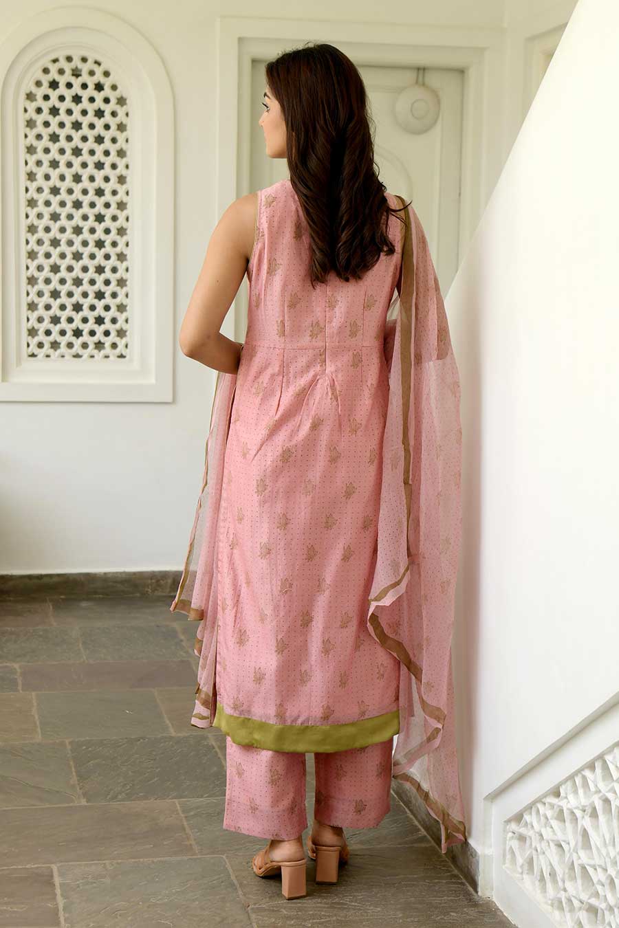 Salmon & Cinnamon Kurta Set