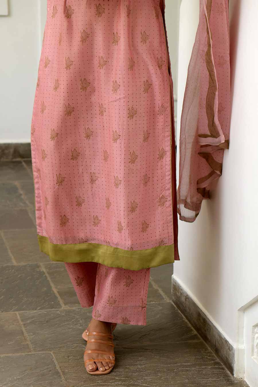 Salmon & Cinnamon Kurta Set