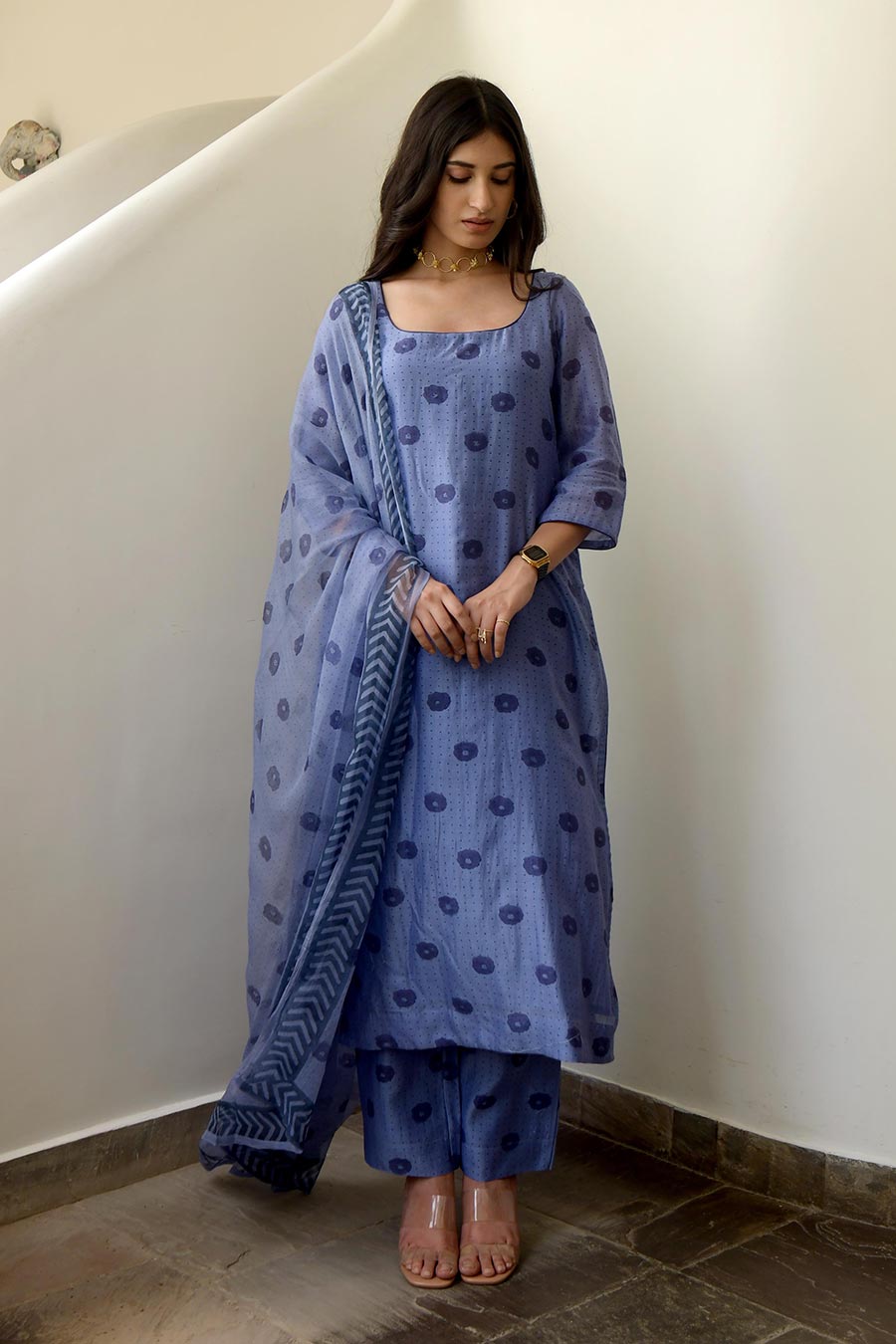 Icy Marine Blue Kurta Set