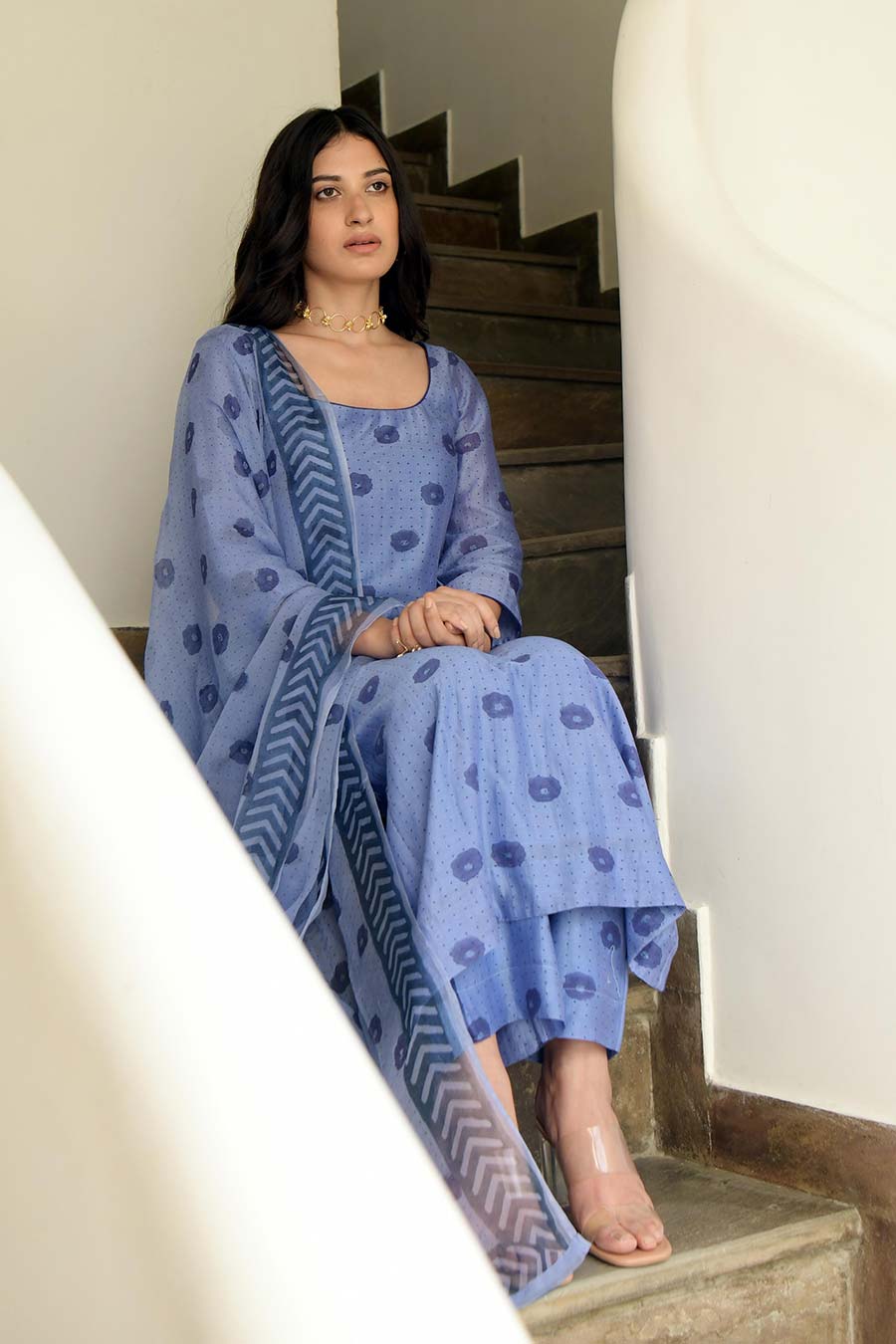Icy Marine Blue Kurta Set