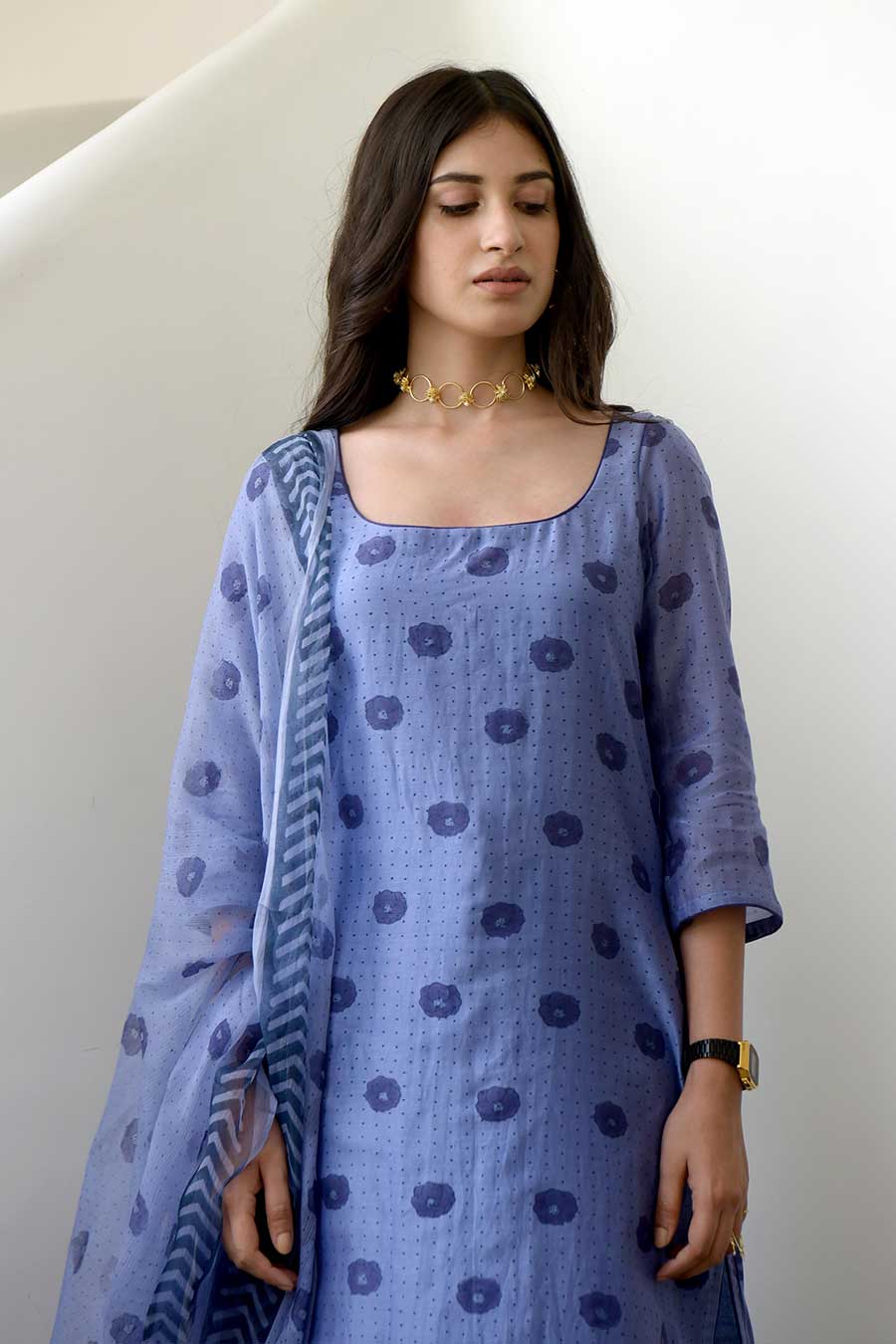 Icy Marine Blue Kurta Set