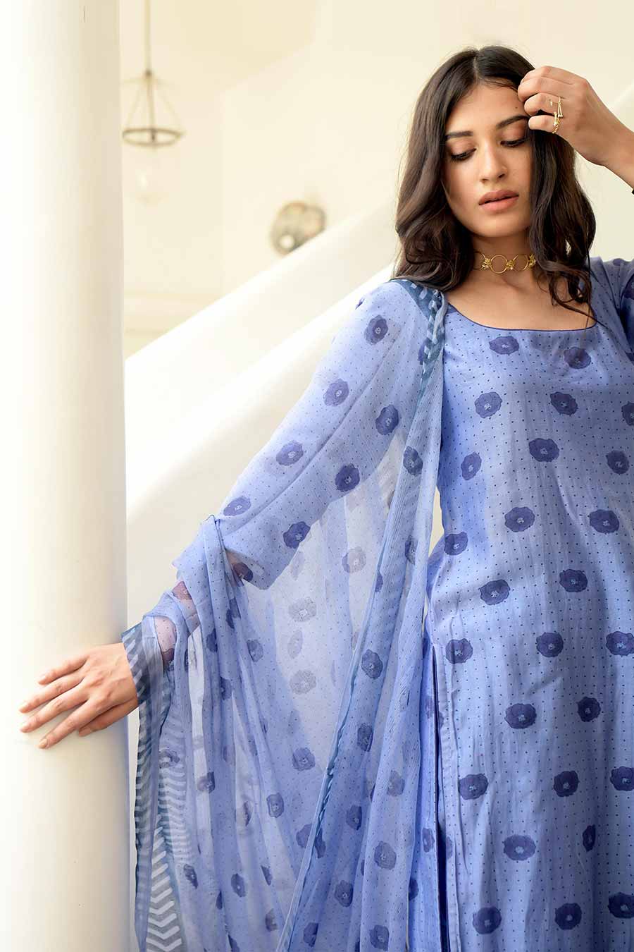 Icy Marine Blue Kurta Set