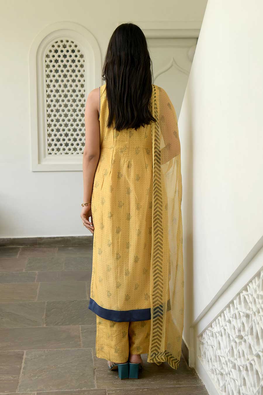 Mustard & Cornflower Kurta Set