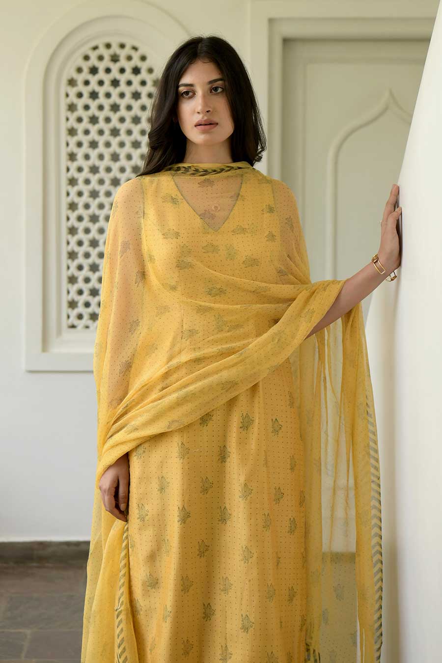 Mustard & Cornflower Kurta Set