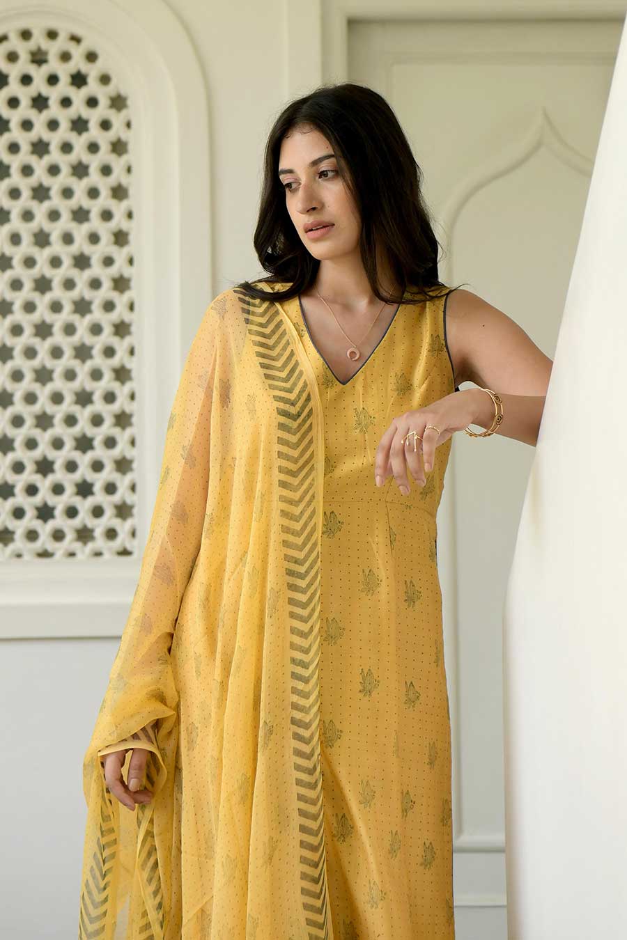 Mustard & Cornflower Kurta Set