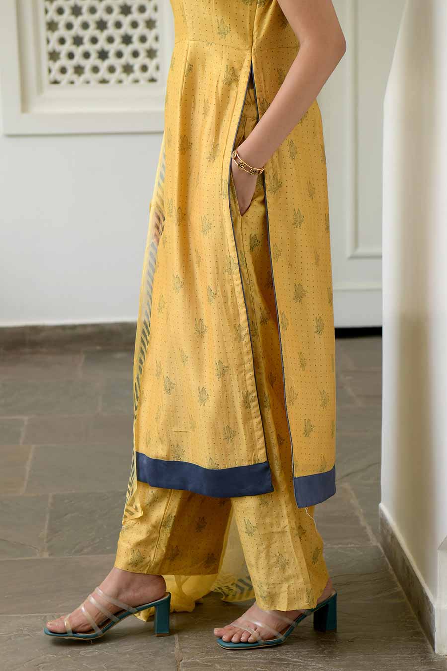 Mustard & Cornflower Kurta Set