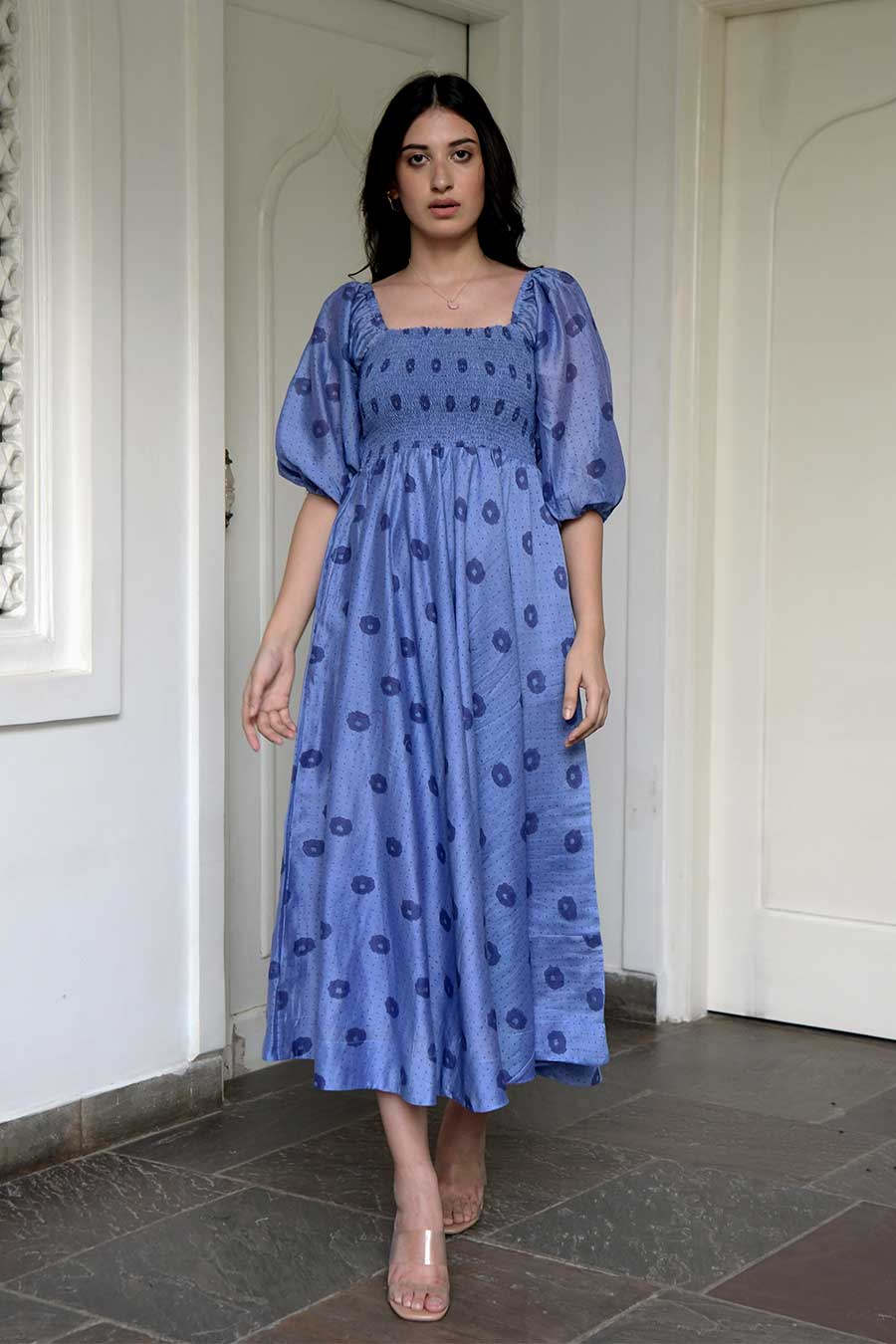 Cornflower Blue Handwoven Dress